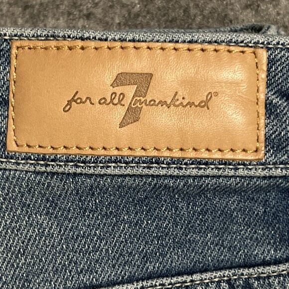 7 For All Mankind Luxe Vintage Ultra High Rise Slim Kick Jeans 25 Button Fly - Picture 7 of 17